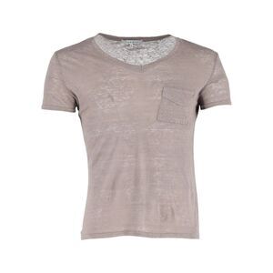 Sandro Paris V-neck T-shirt in Brown Linen